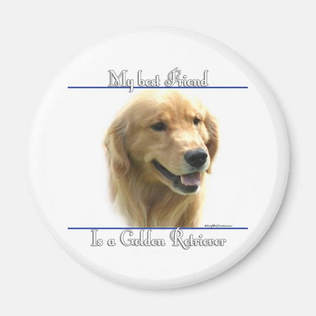 Imán Mejor Amigo de Golden Retriever 2 - Magnet (Frente)