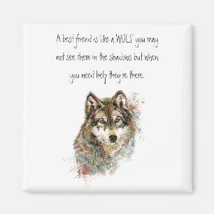Imán Mejor amigo Inspirador, lobo de citas