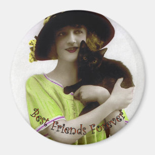 Imán Mejor Amigo para Mujer y Gato