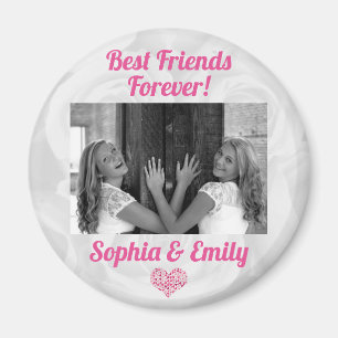 Imán Mejor Amigos Bestis BFF Añadir nombres de fotos co