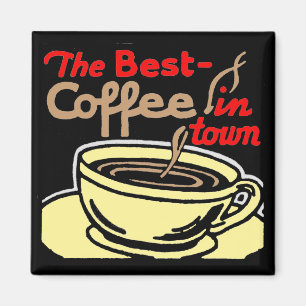 Imán "Mejor café de la ciudad" de estilo retro
