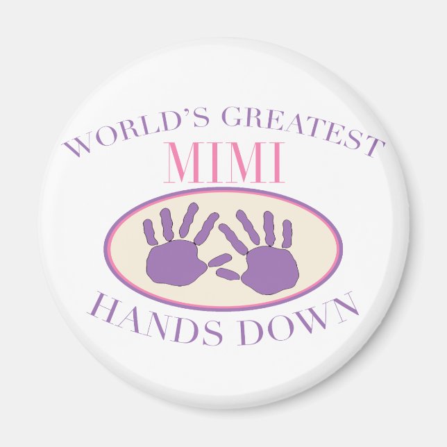 Imán Mejor camiseta de Mimi Hands Down (Frente)