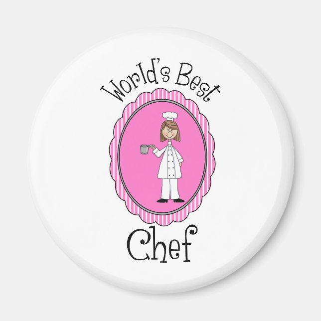 Imán Mejor Chef del Mundo - Mujer - Regalos y Tees (Frente)