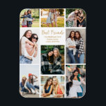 Imán Mejor Collage de fotos de amigos personalizado<br><div class="desc">imán de collage de fotos de personalizable de moda para tus mejores amigos en la secundaria o la universidad. Añade 9 de tus fotos favoritas de amigos y pide estos imanes personalizados para tu bienestar como regalo de cumpleaños de amistad. Nada dice a los amigos para siempre como un lindo...</div>