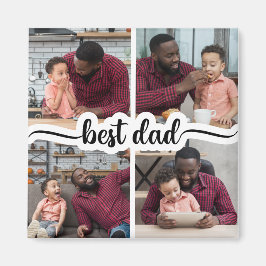 Imán Mejor Collage de fotos personalizado de papá 4