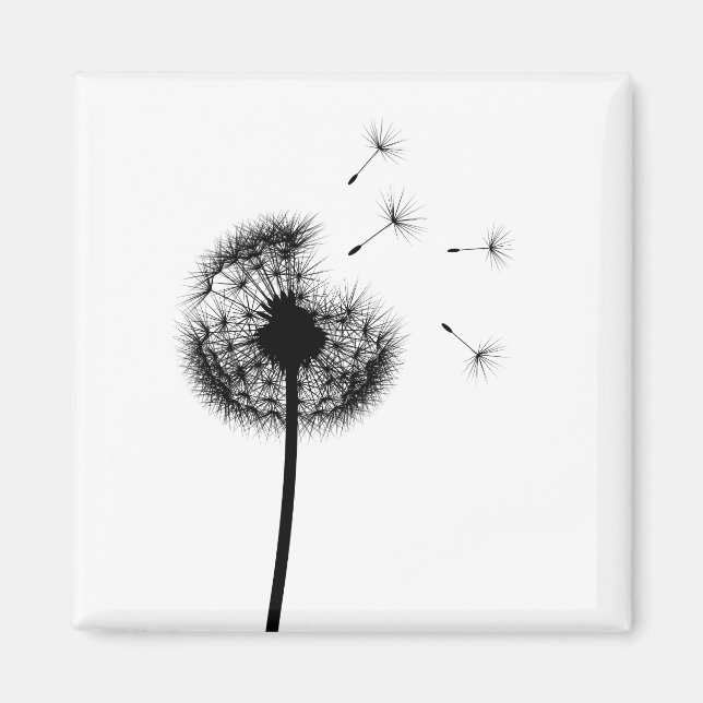 Imán Mejor Deseos: Black Dandelion Magnet (Frente)