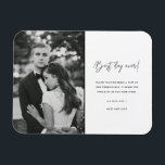 Imán Mejor Día de Boda Blanco Negro Foto Gracias<br><div class="desc">Boda de diseño blanco y negro "mejor día de la historia" gracias imanes con tu foto boda favorita. Muestra a tu familia y amigos tu aprecio por ser parte de la celebración de tu boda con un imán de agradecimiento a tu foto personalizado, será un recuerdo memorable para los años...</div>