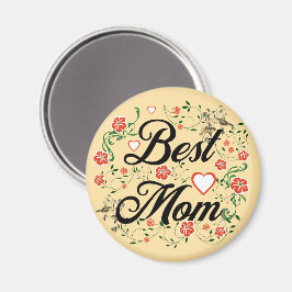 Imán Mejor Diseño Floral Elegante De Mamá
