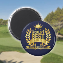 Mejor Golfista del Mundo Azul Marino y Dorado 5 Es