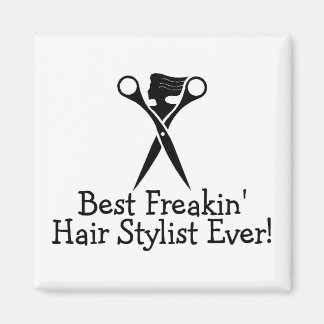 Imán Mejor Hair Stylist Freakin jamás Negro