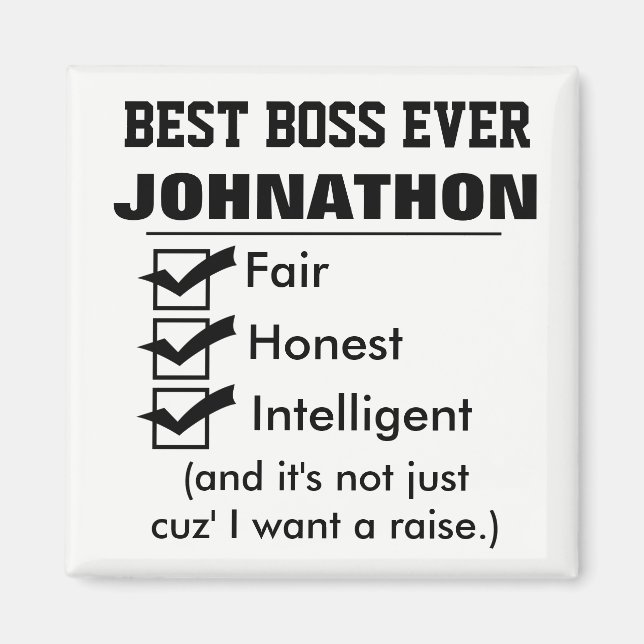 Imán Mejor Jefe divertido de la historia (Frente)