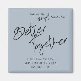 Imán Mejor Juntos Script Dusty Blue Save the Date