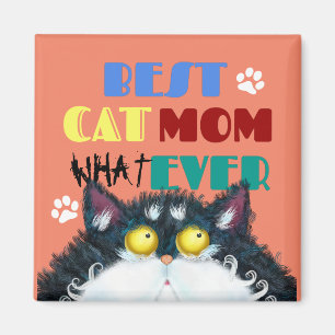 Imán Mejor Madre De Gato Gracioso Gato Amantes