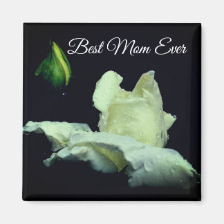 Imán Mejor Mamá De La Flor Blanca Rosebud