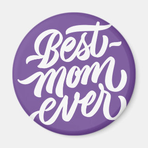 Imán Mejor Mamá Jamás Escrito A Mano Tipografía Purple