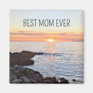 Imán Mejor Mamá Naranja Sunset Ocean Photo