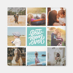 Imán Mejor Mamá Siempre Personalizada Collage de fotos 