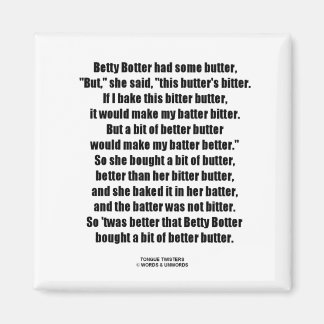Imán Mejor Mantequilla de amargo Betty Botter (Twister 