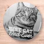 Imán Mejor Mascota de papá de gato moderno en la histor<br><div class="desc">Este diseño simple y clásico se compone de tipografía de la serif y agrega una foto personalizado</div>