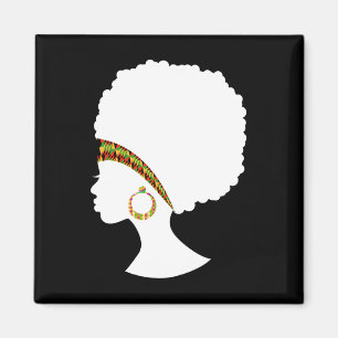 Imán Mejor mujer afroamericana de tela de pelo natural