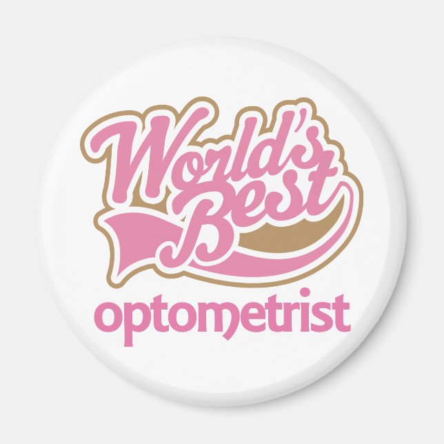 Imán Mejor Optometrista Del Mundo Rosa (Frente)