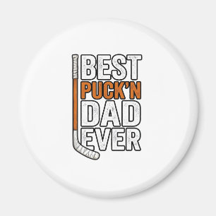 Imán Mejor padre de hockey con puck Ever Vector Design_