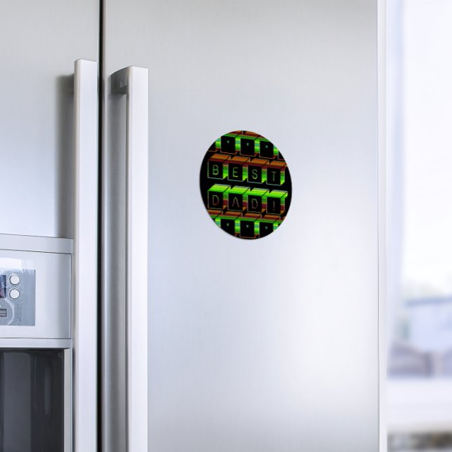 Imán Mejor papá bloquea el texto marrón y amarillo (Subido por el creador)