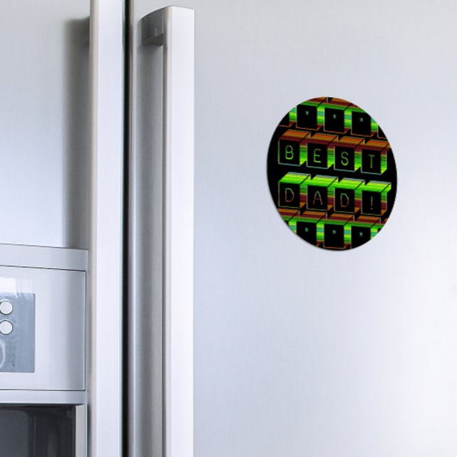 Imán Mejor papá bloquea texto verde y marrón (Subido por el creador)