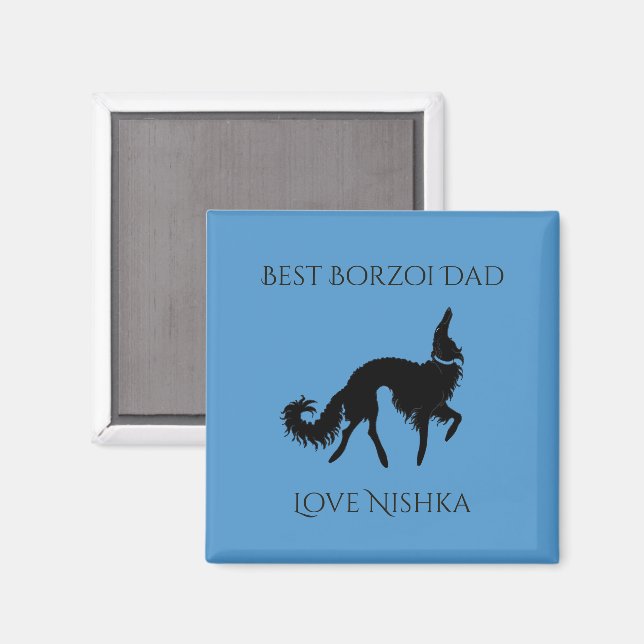 Imán Mejor Papá Borzoi Personalizado (Anverso/Reverso)