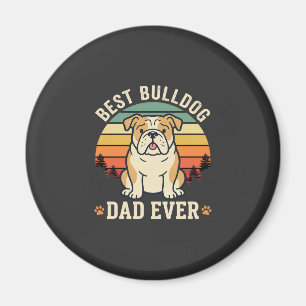 Imán Mejor papá Bulldog Retro Vector