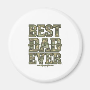 Imán Mejor Papá Camuflaje Diseño de Grabado Vintage_1
