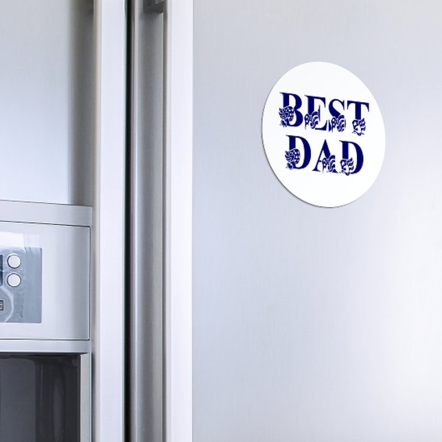 Imán Mejor Papá con Banderas Azul Texto (Subido por el creador)