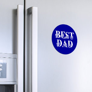 Imán Mejor papá con banderas de texto blanco