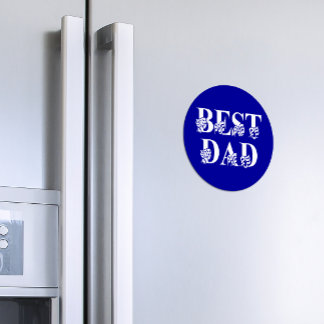 Imán Mejor papá con banderas de texto blanco