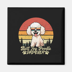 Imán Mejor papá de caniche toy blanco de todos los tiem