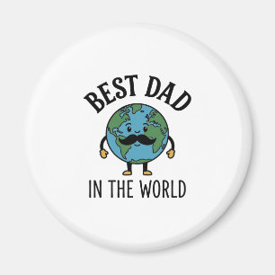 Imán Mejor Papá del Mundo Earth Mustache Camiseta Diseñ