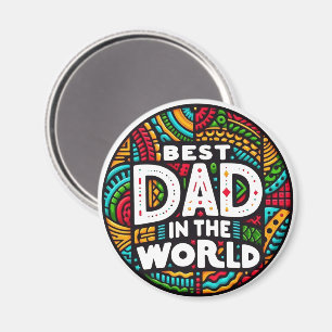 Imán Mejor Papá Del Mundo - Mosaico Vibrante de Arcoíri