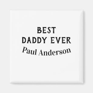 Imán Mejor papá del mundo nombre en letra negrita texto