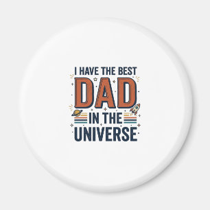 Imán Mejor Papá del Universo Diseño de Vector Espacial_