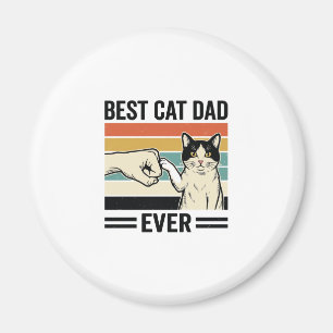 Imán Mejor Papá Gato Retro Camiseta Puño Gato_1