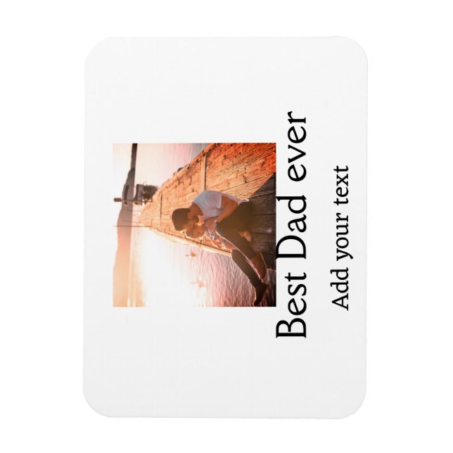 Imán Mejor papá jamás agregar nombre imagen padres día  (Vertical)