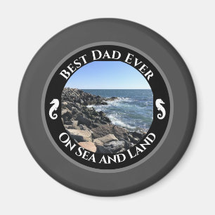 Imán Mejor Papá Jamás Océano Atlántico Azul Mar Rocoso