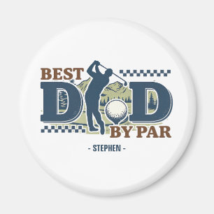 Imán Mejor Papá Por Par - Golf Dad Silhouette Design