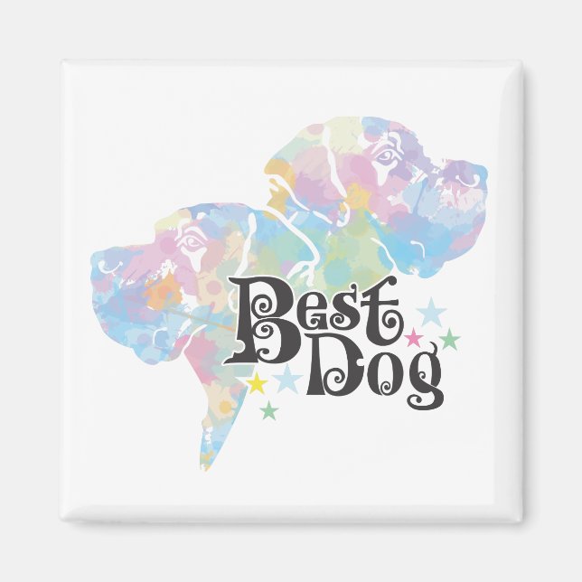 Imán Mejor Perro "coloreado" (Frente)