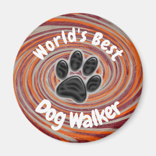 Imán Mejor Perro del Mundo Walker Groovy Paw Imprimir M