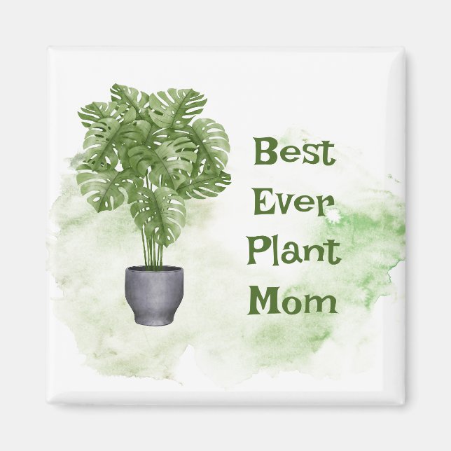 Imán Mejor Plantar Mamá Cita Houseplant Monstera (Frente)