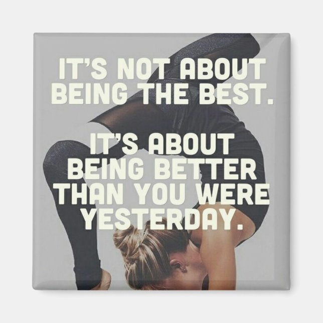 Imán Mejor que ayer - Motivación del yoga femenino (Frente)