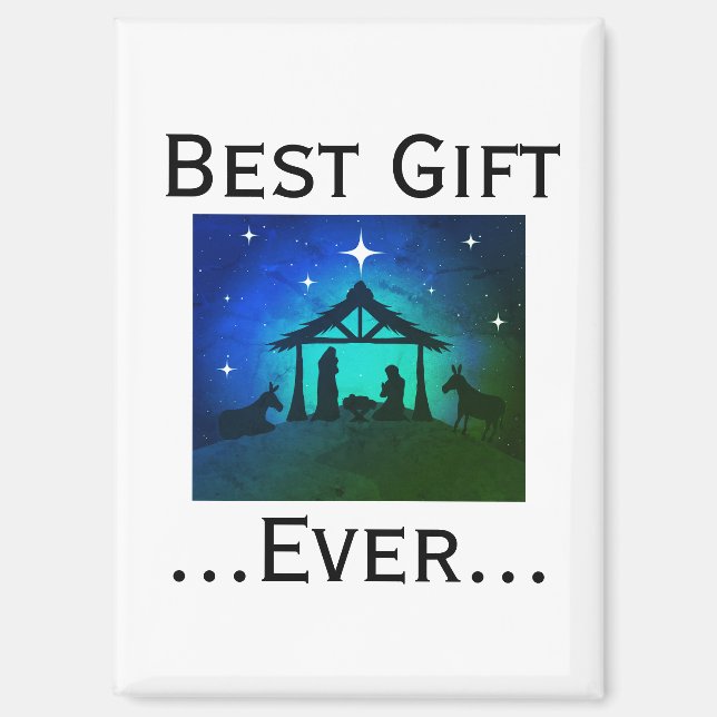 Imán Mejor regalo de Navidad Natividad Estrella Esmeral (Anverso)