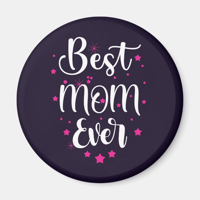 Imán Mejor Texto De Mamá Y Pequeñas Estrellas (Frente)