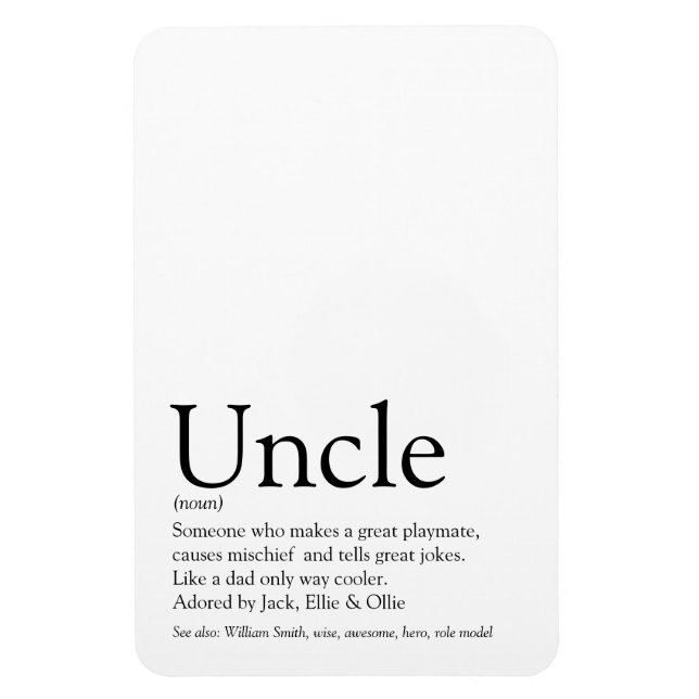 Imán Mejor tío Funcle de la historia Definición Diversi (Vertical)